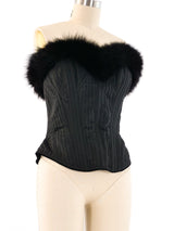 Fox Fur Trimmed Corset Top arcadeshops.com