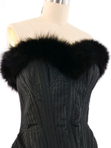 Fox Fur Trimmed Corset Top arcadeshops.com