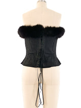 Fox Fur Trimmed Corset Top arcadeshops.com