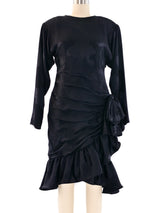 Floral Silk Jacquard Ruffle Dress Dress arcadeshops.com