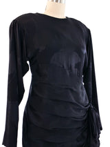 Floral Silk Jacquard Ruffle Dress Dress arcadeshops.com