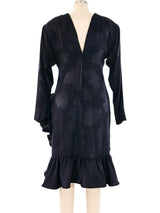 Floral Silk Jacquard Ruffle Dress Dress arcadeshops.com