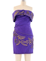 1980's Purple Off the Shoulder Party Dress Dress arcadeshops.com