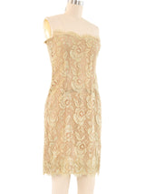 Metallic Lace Mini Dress Dress arcadeshops.com