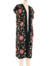 Floral Embroidered Silk Duster Jacket arcadeshops.com