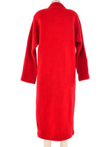 Red Knit Maxi Coat Outerwear arcadeshops.com
