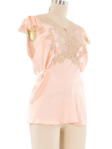 1940's Pastel Silk Pajama Top Top arcadeshops.com