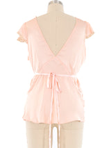 1940's Pastel Silk Pajama Top Top arcadeshops.com