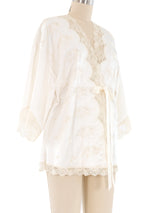 Christian Dior Embroidered Satin Pajama Top Top arcadeshops.com