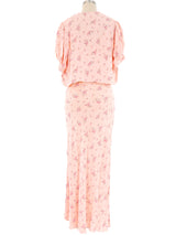 1940's Floral Printed Slip Ensemble Suit arcadeshops.com