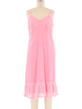 Bubblegum Pink Lace Trimmed Slip Dress arcadeshops.com