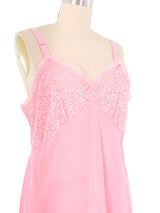 Bubblegum Pink Lace Trimmed Slip Dress arcadeshops.com