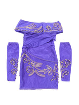 1980's Purple Off the Shoulder Party Dress Dress arcadeshops.com
