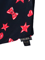 Escada Heart Printed Silk Scarf Accessory arcadeshops.com