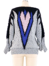 Angora Trimmed Heart Motif Sweater Top arcadeshops.com