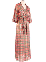 Metallic Checkered Maxi Dress Dress arcadeshops.com