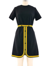 1960's Piped Trim Black Dress Dress arcadeshops.com