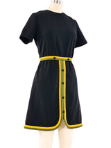 1960's Piped Trim Black Dress Dress arcadeshops.com