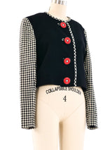 Checkered Cropped Jacket Jacket arcadeshops.com