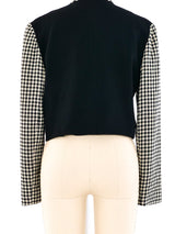 Checkered Cropped Jacket Jacket arcadeshops.com