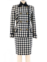 1993 Gianni Versace Checkered Wool Skirt Suit Suit arcadeshops.com