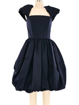 Yves Saint Laurent Navy Silk Cocktail Dress Dress arcadeshops.com