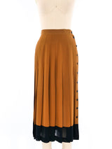 Christian Dior Colorblock Pleated Silk Skirt Bottom arcadeshops.com