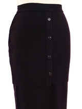 Chocolate Layered Knit Maxi Skirt Bottom arcadeshops.com