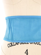 Gianni Versace Turquoise Leather Waist Belt Accessory arcadeshops.com