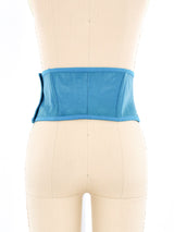 Gianni Versace Turquoise Leather Waist Belt Accessory arcadeshops.com