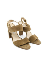 Manolo Blahnik Tan Suede Heeled Sandal, 36.5 Accessory arcadeshops.com