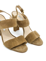 Manolo Blahnik Tan Suede Heeled Sandal, 36.5 Accessory arcadeshops.com