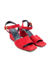 Celine Red Suede Heeled Sandal, 36 Accessory arcadeshops.com