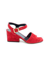 Celine Red Suede Heeled Sandal, 36 Accessory arcadeshops.com