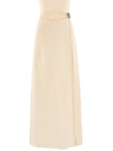 Hermes Leather Trimmed Wool Maxi Skirt Bottom arcadeshops.com
