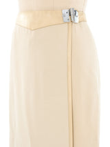 Hermes Leather Trimmed Wool Maxi Skirt Bottom arcadeshops.com