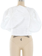 Sculptural Pleated Floral Top Top arcadeshops.com