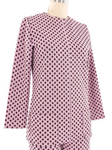 Dot Printed Lavender Knit Ensemble Suit arcadeshops.com