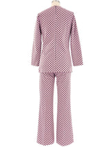 Dot Printed Lavender Knit Ensemble Suit arcadeshops.com