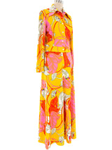 Neon Floral Printed Jersey Ensemble Suit arcadeshops.com