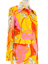 Neon Floral Printed Jersey Ensemble Suit arcadeshops.com