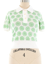 1970's Givenchy Geometric Printed Polo Top arcadeshops.com