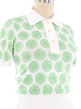 1970's Givenchy Geometric Printed Polo Top arcadeshops.com
