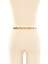 Chanel White Leather Chain Belt Accessory arcadeshops.com