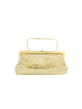 Goldtone Metal Mesh Evening Bag Accessory arcadeshops.com