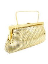 Goldtone Metal Mesh Evening Bag Accessory arcadeshops.com