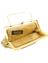 Goldtone Metal Mesh Evening Bag Accessory arcadeshops.com