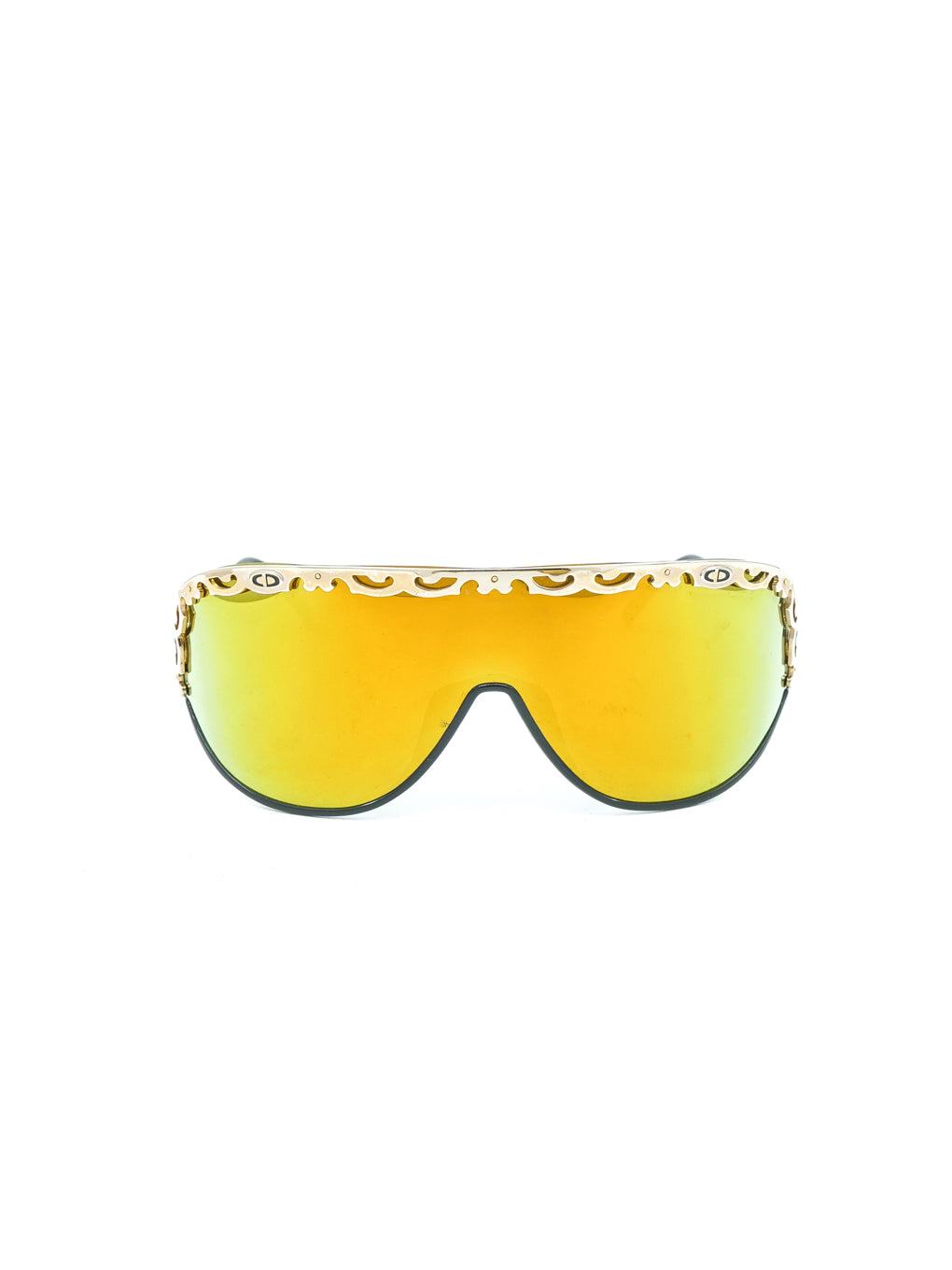 Christian Dior Gold Framed Shield Sunglasses