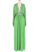 1960s Beaded Green Silk Jumpsuit Jumpsuit arcadeshops.com