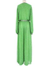 1960s Beaded Green Silk Jumpsuit Jumpsuit arcadeshops.com